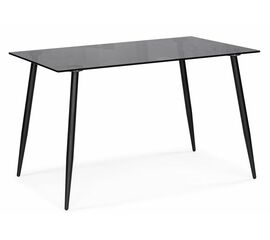 Стол стеклянный Smoke 120х80х75 clear gray / black | Интернет магазин мебели и декора LifeDekor