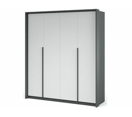 Шкаф «Мишель» 4-х дверный, Антрацит/Белый жемчуг | Интернет магазин мебели и декора LifeDekor