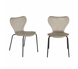 Комплект из 2-х стульев Seven Style латте велюр с чёрными ножками | Интернет магазин мебели и декора LifeDekor