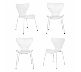 Комплект из 4-х стульев Seven Style белый с белыми ножками | Интернет магазин мебели и декора LifeDekor