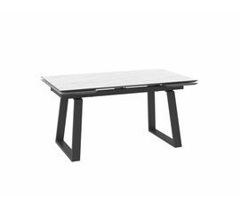 Стол Барон 160, Мрамор светлый,Compakt cer/Чёрный | Интернет магазин мебели и декора LifeDekor