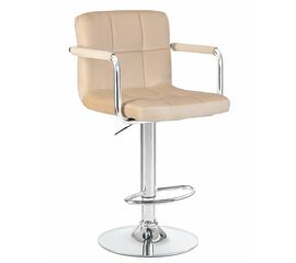 Стул барный DOBRIN KRUGER ARM, бежевый велюр (MJ9-10), Вариант: бежевый велюр (MJ9-10) | Интернет магазин мебели и декора LifeDekor