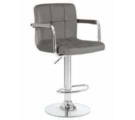 Стул барный DOBRIN KRUGER ARM, серый велюр (MJ9-75), Вариант: серый велюр (MJ9-75) | Интернет магазин мебели и декора LifeDekor