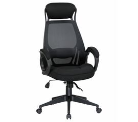 Офисное кресло для руководителей DOBRIN STEVEN BLACK, чёрный пластик, чёрная ткань, Вариант: чёрный пластик, чёрная ткань | Интернет магазин мебели и декора LifeDekor