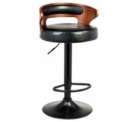 Стул барный DOBRIN FRED BLACK, коричневое дерево, чёрный, Вариант: коричневое дерево, чёрный | Интернет магазин мебели и декора LifeDekor