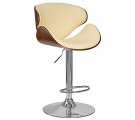 Стул барный DOBRIN KARTER, коричневое дерево, кремовый, Вариант: коричневое дерево, кремовый | Интернет магазин мебели и декора LifeDekor