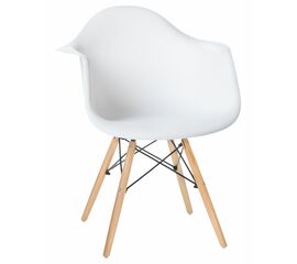 Стул обеденный DOBRIN DAW, ножки светлый бук, цвет сиденья белый, Вариант: ножки светлый бук, цвет сиденья белый | Интернет магазин мебели и декора LifeDekor