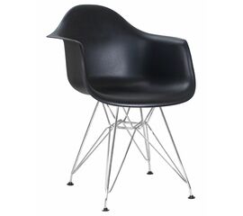 Стул обеденный DOBRIN DAW CHROME, ножки хром, цвет сиденья чёрный, Вариант: ножки хром, цвет сиденья чёрный | Интернет магазин мебели и декора LifeDekor