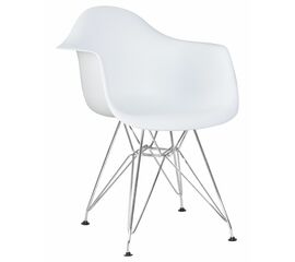 Стул обеденный DOBRIN DAW CHROME, ножки хром, цвет сиденья белый, Вариант: ножки хром, цвет сиденья белый | Интернет магазин мебели и декора LifeDekor