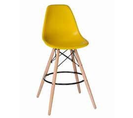 Стул барный LMZL-PP623G, ножки светлый бук, цвет сиденья жёлтый, Вариант: ножки светлый бук, цвет сиденья жёлтый | Интернет магазин мебели и декора LifeDekor
