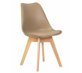 Стул обеденный DOBRIN JERRY SOFT, ножки светлый бук, цвет сиденья бежевый (GR-03), Вариант: ножки светлый бук, цвет сиденья бежевый (GR-03) | Интернет магазин мебели и декора LifeDekor