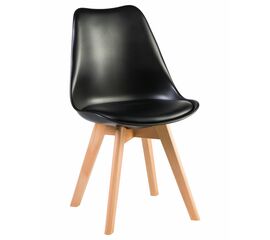 Стул обеденный DOBRIN JERRY SOFT, ножки светлый бук, цвет сиденья чёрный (B-03), Вариант: ножки светлый бук, цвет сиденья чёрный (B-03) | Интернет магазин мебели и декора LifeDekor