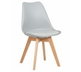 Стул обеденный DOBRIN JERRY SOFT, ножки светлый бук, цвет сиденья светло-серый (GR-01), Вариант: ножки светлый бук, цвет сиденья светло-серый (GR-01) | Интернет магазин мебели и декора LifeDekor