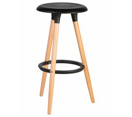 Табурет барный DOBRIN ROYCE, ножки светлый бук, цвет чёрный (B-03), Вариант: ножки светлый бук, цвет чёрный (B-03) | Интернет магазин мебели и декора LifeDekor