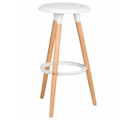 Табурет барный DOBRIN ROYCE, ножки светлый бук, цвет белый (W-02), Вариант: ножки светлый бук, цвет белый (W-02) | Интернет магазин мебели и декора LifeDekor