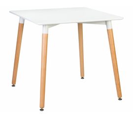 Стол обеденный DOBRIN SERRA, ножки светлый бук, столешница белая, Вариант: ножки светлый бук, столешница белая | Интернет магазин мебели и декора LifeDekor