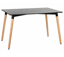 Стол обеденный DOBRIN SERRA WIDE, ножки светлый бук, столешница чёрная, Вариант: ножки светлый бук, столешница чёрная | Интернет магазин мебели и декора LifeDekor