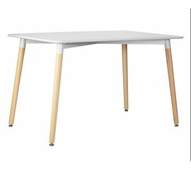 Стол обеденный DOBRIN SERRA WIDE, ножки светлый бук, столешница светло-серая, Вариант: ножки светлый бук, столешница светло-серая | Интернет магазин мебели и декора LifeDekor