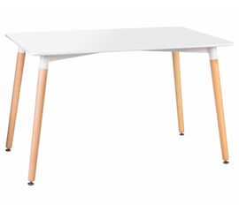 Стол обеденный DOBRIN SERRA WIDE, ножки светлый бук, столешница белая, Вариант: ножки светлый бук, столешница белая | Интернет магазин мебели и декора LifeDekor