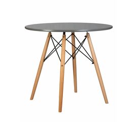 Стол обеденный DOBRIN CHELSEA`80, ножки светлый бук, столешница тёмно-серый (GR-04), Вариант: ножки светлый бук, столешница тёмно-серый (GR-04) | Интернет магазин мебели и декора LifeDekor