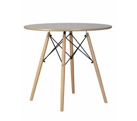 Стол обеденный DOBRIN CHELSEA`80, ножки светлый бук, столешница бежевая, Вариант: ножки светлый бук, столешница бежевая | Интернет магазин мебели и декора LifeDekor