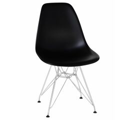 Стул обеденный DOBRIN DSR, ножки хром, цвет чёрный (B-03), Вариант: ножки хром, цвет чёрный (B-03) | Интернет магазин мебели и декора LifeDekor