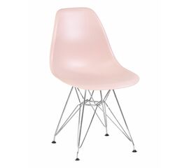 Стул обеденный DOBRIN DSR, ножки хром, цвет светло-розовый (PK-02), Вариант: ножки хром, цвет светло-розовый (PK-02) | Интернет магазин мебели и декора LifeDekor