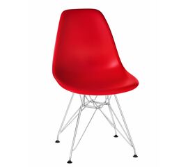 Стул обеденный DOBRIN DSR, ножки хром, цвет красный (R-02), Вариант: ножки хром, цвет красный (R-02) | Интернет магазин мебели и декора LifeDekor