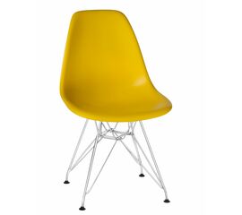 Стул обеденный DOBRIN DSR, ножки хром, цвет желтый (Y-01), Вариант: ножки хром, цвет желтый (Y-01) | Интернет магазин мебели и декора LifeDekor