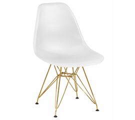 Стул обеденный DOBRIN DSR, ножки золотые, цвет белый (W-02), Вариант: ножки золотые, цвет белый (W-02) | Интернет магазин мебели и декора LifeDekor