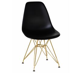 Стул обеденный DOBRIN DSR, ножки золотые, цвет чёрный (B-03), Вариант: ножки золотые, цвет чёрный (B-03) | Интернет магазин мебели и декора LifeDekor