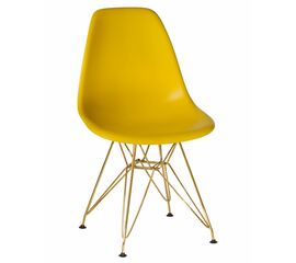 Стул обеденный DOBRIN DSR, ножки золотые, цвет жёлтый (Y-01), Вариант: ножки золотые, цвет жёлтый (Y-01) | Интернет магазин мебели и декора LifeDekor