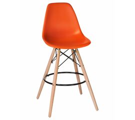 Стул барный DOBRIN DSW BAR, ножки светлый бук, цвет сиденья оранжевый (O-02), Вариант: ножки светлый бук, цвет сиденья оранжевый (O-02) | Интернет магазин мебели и декора LifeDekor