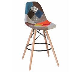 Стул барный DOBRIN DSW BAR, ножки светлый бук, цвет сиденья мозаика, Вариант: ножки светлый бук, цвет сиденья мозаика | Интернет магазин мебели и декора LifeDekor