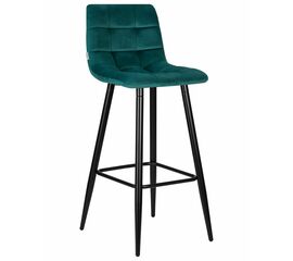 Стул барный DOBRIN NICOLE, черные матовые ножки, морской волны велюр (108-119), Вариант: черные матовые ножки, морской волны велюр (108-119) | Интернет магазин мебели и декора LifeDekor