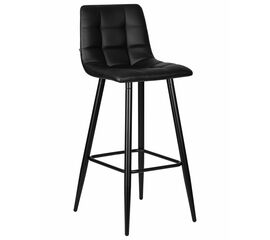 Стул барный DOBRIN NICOLE, черные матовые ножки, черная экокожа (P-01), Вариант: черные матовые ножки, чёрная экокожа (P-01) | Интернет магазин мебели и декора LifeDekor