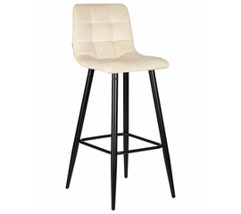 Стул барный DOBRIN NICOLE, черные матовые ножки, кремовый велюр (108-113), Вариант: черные матовые ножки, кремовый велюр (108-113) | Интернет магазин мебели и декора LifeDekor