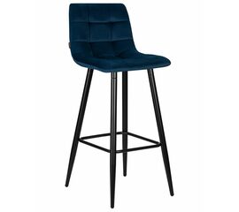 Стул барный DOBRIN NICOLE, черные матовые ножки, темно-синий велюр (108-95), Вариант: черные матовые ножки, темно-синий велюр (108-95) | Интернет магазин мебели и декора LifeDekor