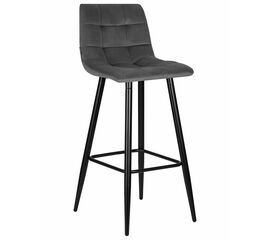 Стул барный DOBRIN NICOLE, черные матовые ножки, темно-серый велюр (108-91), Вариант: черные матовые ножки, темно-серый велюр (108-91) | Интернет магазин мебели и декора LifeDekor