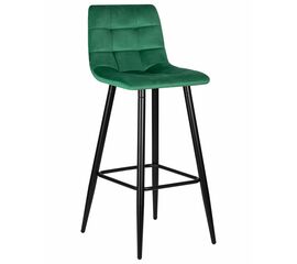 Стул барный DOBRIN NICOLE, черные матовые ножки, зелёный велюр (108-64), Вариант: черные матовые ножки, зелёный велюр (108-64) | Интернет магазин мебели и декора LifeDekor