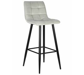Стул барный DOBRIN NICOLE, черные матовые ножки, светло-серый велюр (108-52), Вариант: черные матовые ножки, светло-серый велюр (108-52) | Интернет магазин мебели и декора LifeDekor