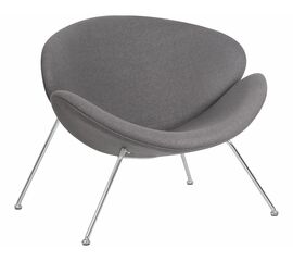 Кресло дизайнерское DOBRIN EMILY, серая ткань AF7, хромированная сталь, Вариант: серая ткань AF7, хромированная сталь | Интернет магазин мебели и декора LifeDekor