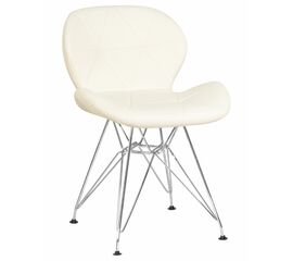 Стул обеденный DOBRIN BUTTERFLY CHROME, ножки хром, цвет кремовый, Вариант: ножки хром, цвет кремовый | Интернет магазин мебели и декора LifeDekor
