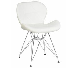 Стул обеденный DOBRIN BUTTERFLY CHROME, ножки хром, цвет белый, Вариант: ножки хром, цвет белый | Интернет магазин мебели и декора LifeDekor