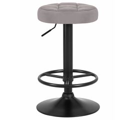Табурет барный DOBRIN BRUNO BLACK, серый велюр (MJ9-75), Вариант: серый велюр (MJ9-75) | Интернет магазин мебели и декора LifeDekor
