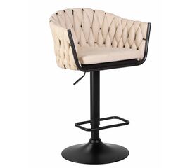 Стул барный DOBRIN LEON, бежевая ткань (LAR 275-1), Вариант: бежевая ткань (LAR 275-1) | Интернет магазин мебели и декора LifeDekor