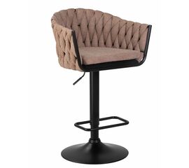 Стул барный DOBRIN LEON, коричневая ткань (LAR 275-3), Вариант: коричневая ткань (LAR 275-3) | Интернет магазин мебели и декора LifeDekor