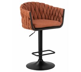 Стул барный DOBRIN LEON, оранжевая ткань (LAR 275-27), Вариант: оранжевая ткань (LAR 275-27) | Интернет магазин мебели и декора LifeDekor