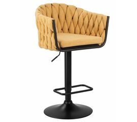 Стул барный DOBRIN LEON, жёлтая ткань (LAR 275-8), Вариант: жёлтая ткань (LAR 275-8) | Интернет магазин мебели и декора LifeDekor