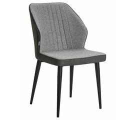 Стул обеденный DOBRIN KEVIN, черные матовые ножки, Сиденье серая ткань FC-09, Спинка антрацит кожзам RU-08, Вариант: черные матовые ножки, Сиденье серая ткань FC-09, Спинка антрацит кожзам RU-08 | Интернет магазин мебели и декора LifeDekor